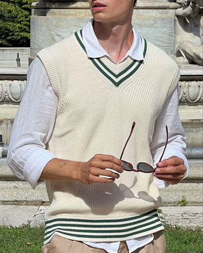 Trendy V Neck Beige Vest | Summer essential |